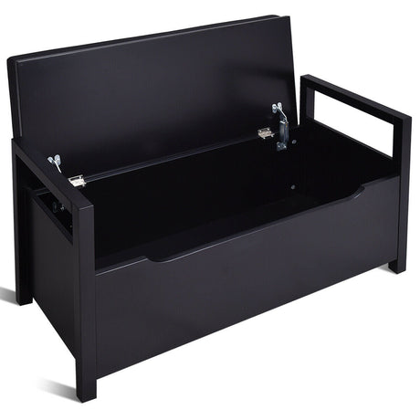 Banco de almacenamiento de zapatos de 34.5 x 15.5 x 19.5 pulgadas con asiento acolchado para la entrada