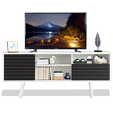 Mueble de TV moderno de mediados de siglo para televisores de hasta 65 pulgadas con estantes de almacenamiento