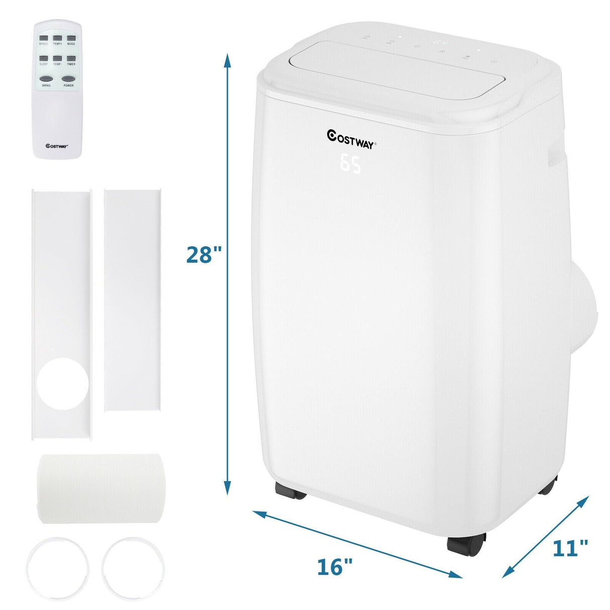 Aire acondicionado portátil de 10000 BTU (Ashrae) con 3 modos y control remoto