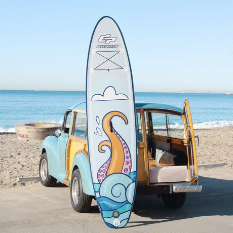 Tabla de surf inflable de pie de 11 pies con remo de aluminio y bomba