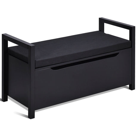 Banco de almacenamiento de zapatos de 34.5 x 15.5 x 19.5 pulgadas con asiento acolchado para la entrada