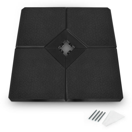 Juego de base de sombrilla rellenable cuadrada de 4 piezas para patio con asa y embudo