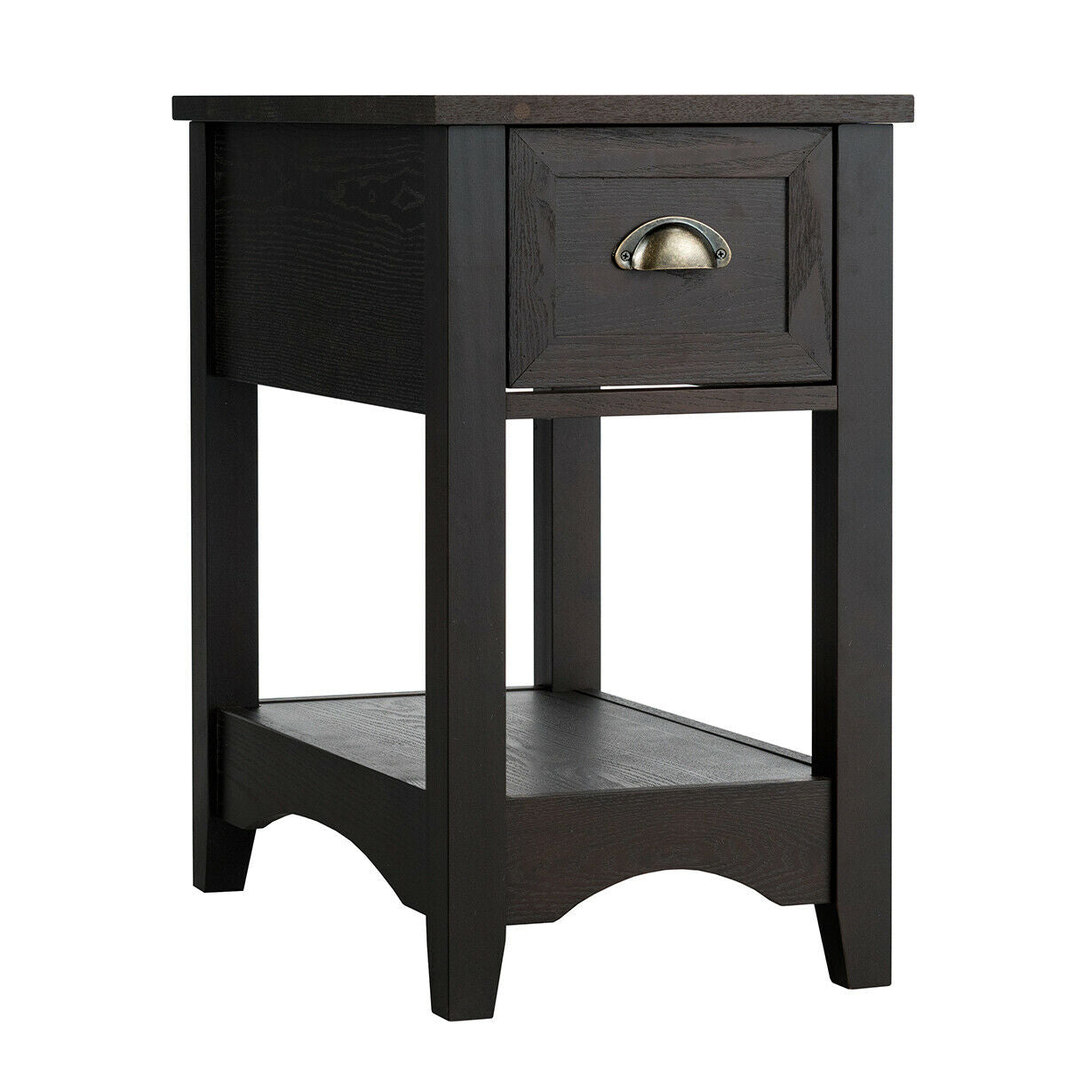 Mesa auxiliar lateral compacta contemporánea con cajón Mesita de noche