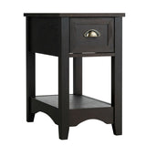 Mesa auxiliar lateral compacta contemporánea con cajón Mesita de noche