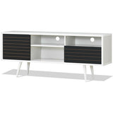 Mueble de TV moderno de mediados de siglo para televisores de hasta 65 pulgadas con estantes de almacenamiento