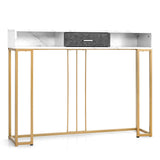 Mesa de sofá estrecha y larga para sala de estar - Blanca