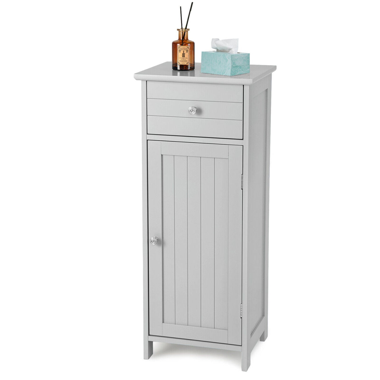 Mueble de almacenamiento de madera para baño con cajón y estante