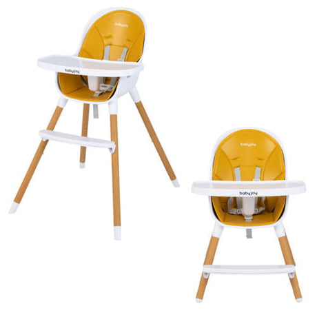 Silla alta convertible 4 en 1 para bebés, silla de alimentación infantil con bandeja ajustable