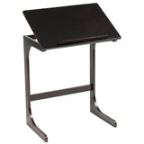 Mesa auxiliar de sofá con forma de C ajustable con superficie reclinable - Marrón