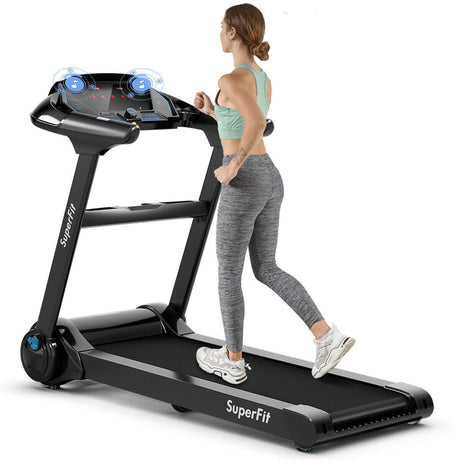 Cinta de correr plegable de 2.25HP con altavoz Bluetooth - Negro