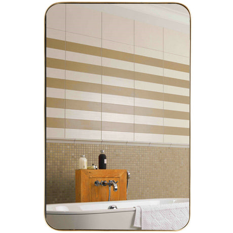 Espejo de pared rectangular con marco metálico de 32 x 20 pulgadas