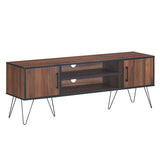 Retro Modern TV Stand with 6 Metal Legs for TVs up to 65 Inch with 2 Cable Holes
