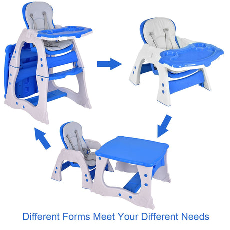Juego de mesa y silla infantil 3 en 1, trona para bebé
