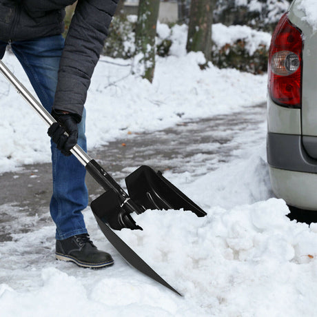 Pala quitanieves 3 en 1 con rascador de hielo y cepillo para nieve