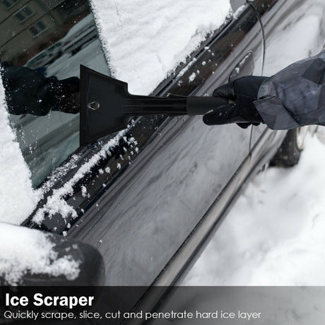 Pala quitanieves 3 en 1 con rascador de hielo y cepillo para nieve