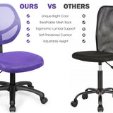 Low-back Computer Task Chair with Adjustable Height and Swivel Casters