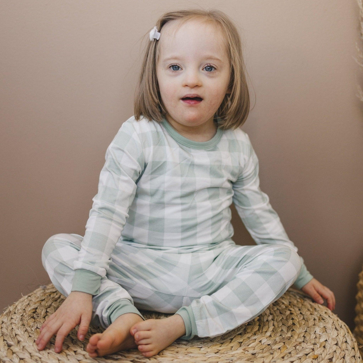 Sage Gingham 2pc Bamboo Pajamas