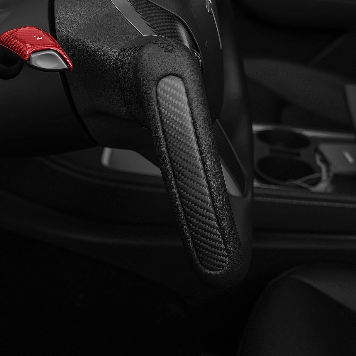 TESERY Yoke Carbon Fiber Steering Wheel for Tesla Model 3 / Y【Style 34】