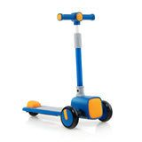 Patinete de juguete para niños, plegable y ajustable, con ruedas LED que se iluminan, bocina y 4 fundas de emojis