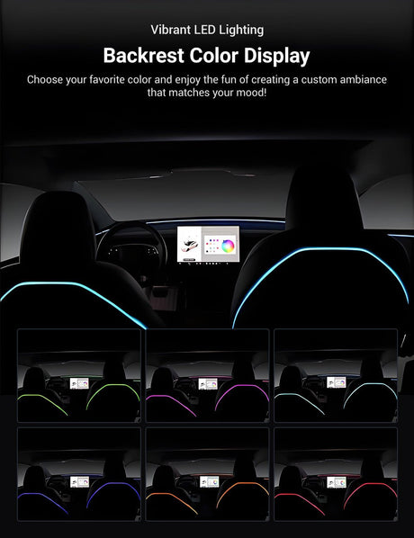Seat Back Ambient Lighting for Model 3 Highland & Model Y Juniper (2PCS) | TESERY