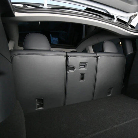 Leather Seat Back Protector with Storage for Model Y | Waterproof | Anti-Kick
