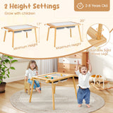 Mesa Sensorial y Juego de Sillas para Niños de 2 a 8 Años con Contenedores Plegables