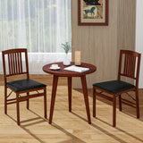 Juego de 2 sillas de cocina plegables tapizadas con asiento acolchado - Marrón
