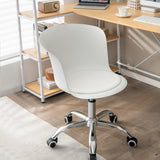 Juego de 2 sillas de oficina con respaldo ergonómico y asiento de piel sintética acolchada suave