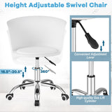 Juego de 2 sillas de oficina con respaldo ergonómico y asiento de piel sintética acolchada suave