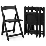 Juego de 4 sillas de comedor plegables para cocina con patas de madera de caucho y asiento acolchado