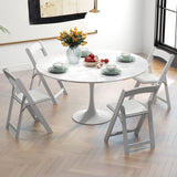 Juego de 4 sillas de comedor plegables para cocina con patas de madera de caucho y asiento acolchado