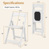 Juego de 4 sillas de comedor plegables para cocina con patas de madera de caucho y asiento acolchado