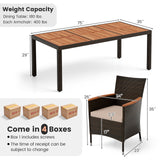 Juego de comedor de exterior de 9 piezas con orificio para sombrilla