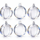 Set of 6 Mini Clear Plastic Ball Ornaments 1.92 Inches (49 mm)