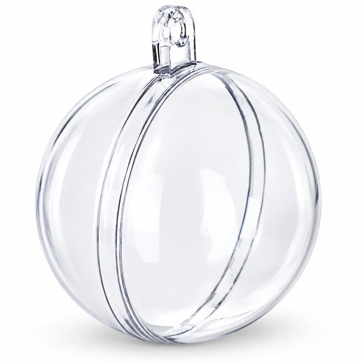 Set of 6 Mini Clear Plastic Ball Ornaments 1.92 Inches (49 mm)