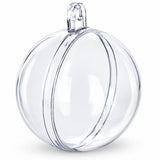 Set of 6 Mini Clear Plastic Ball Ornaments 1.92 Inches (49 mm)