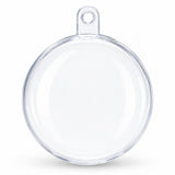 Set of 6 Mini Clear Plastic Ball Ornaments 1.92 Inches (49 mm)