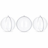 Set of 3 Clear Plastic Ball Ornaments 2.7 Inches (69 mm)