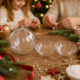 Set of 3 Clear Plastic Ball Ornaments 2.7 Inches (69 mm)
