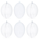 Set of 6 Clear Plastic Egg Ornaments 2.7 Inches