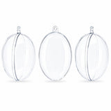Set of 3 Clear Plastic Egg Ornaments 4.35 Inches (100 mm)