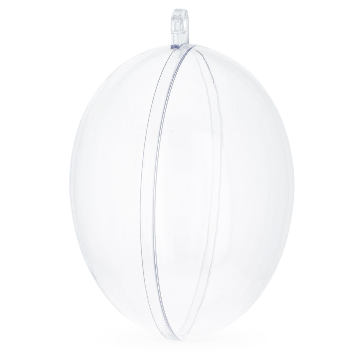 Set of 6 Clear Plastic Egg Ornaments 2.7 Inches