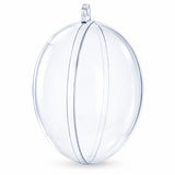 Set of 3 Clear Plastic Egg Ornaments 4.35 Inches (100 mm)
