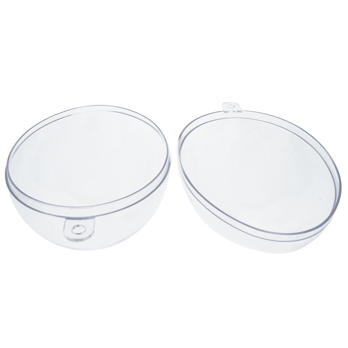 Set of 6 Clear Plastic Egg Ornaments 2.7 Inches