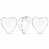 Set of 3 Clear Plastic Heart Ornaments 3.85 Inches (98 mm)