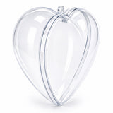 Set of 3 Clear Plastic Hearts Ornaments 2.45 Inches (62 mm)