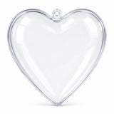 Set of 3 Clear Plastic Heart Ornament 4.6 Inches (117 mm)