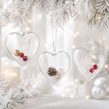 Set of 3 Clear Plastic Heart Ornament 4.6 Inches (117 mm)