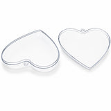 Set of 3 Clear Plastic Hearts Ornaments 2.45 Inches (62 mm)