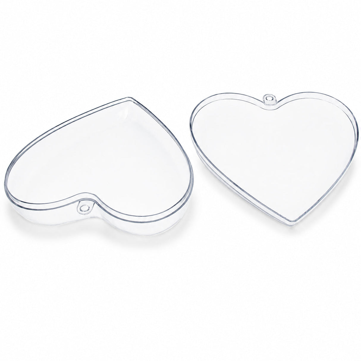 Set of 3 Clear Plastic Heart Ornament 4.6 Inches (117 mm)